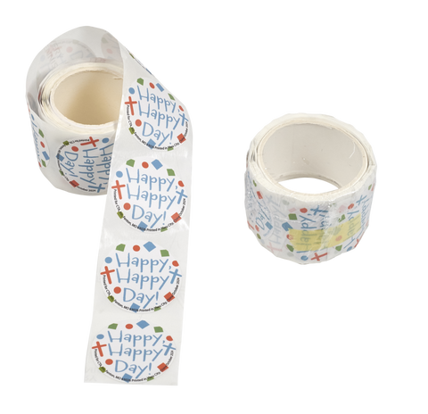 Roll of 100 Stickers - Happy, Happy Day!