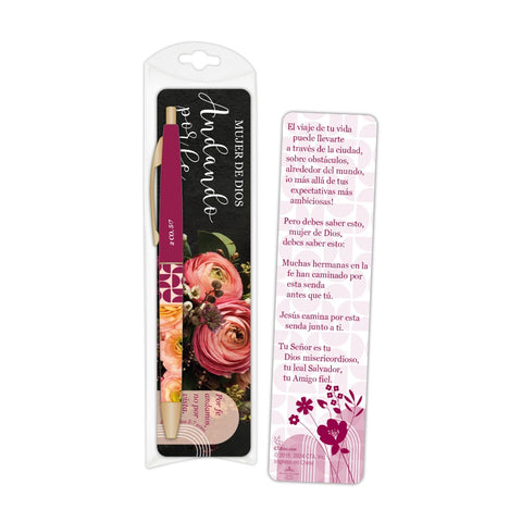 Spanish Bookmark & Pen Gift Set - Woman of God: Walking by Faith