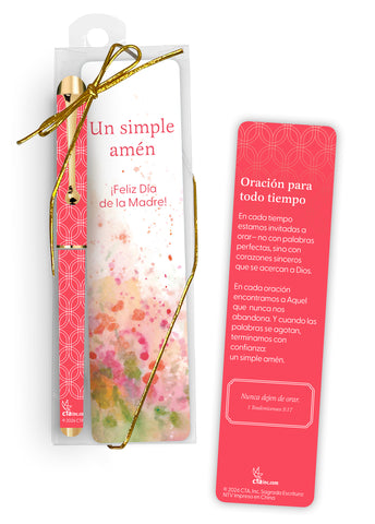 Spanish Happy Mother's Day Bookmark & Pen Gift Set -A Simple Amen