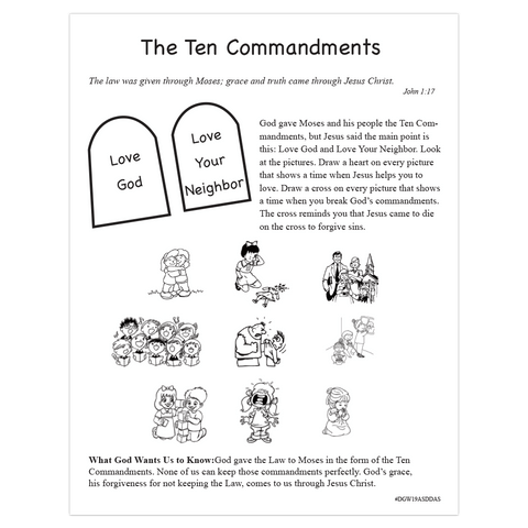 Dive into God's Word TheTen Commandments Story Cards with Stickers