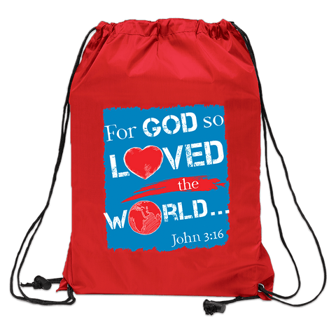 John 3:16 Adjustable Drawstring Totebag