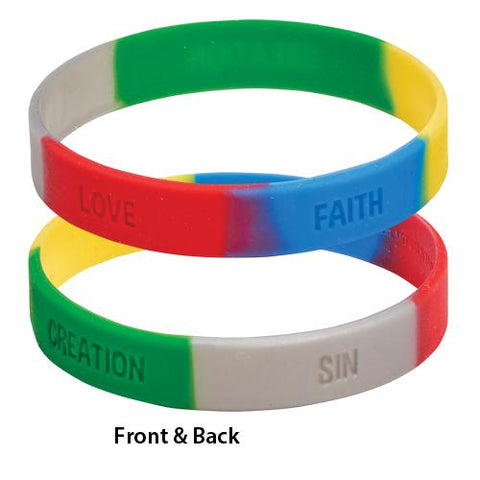 Silicone Bracelet & Card (KJV) - Gospel Story by Colors