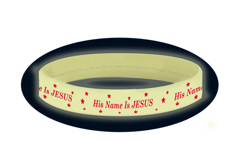 Glow-in-the-Dark Silicone Bracelet - His Name Is Jesus