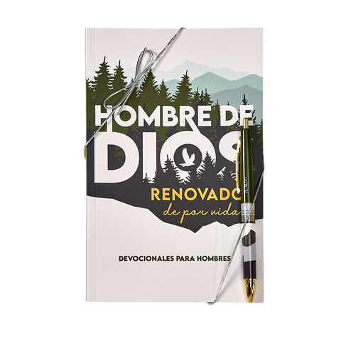 Spanish Softcover Devotion Book and Pen Gift Set - Man of God: Renewed for Life