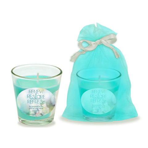 Votive Candle in Gift Bag - Renew. Restore. Refresh.