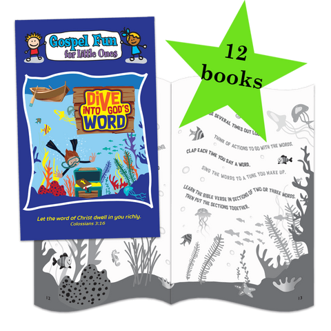12 Pack Gospel Fun Books - Diving into God's Word