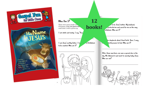12-pack Gospel Fun for Little Ones Activity Books - His Name Is Jesus