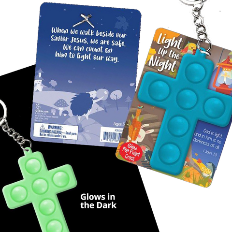 Glow Pop Fidget Cross Key Chain