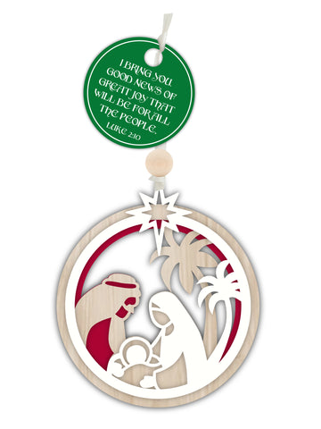 Nativity Laser Cut Wood Ornament