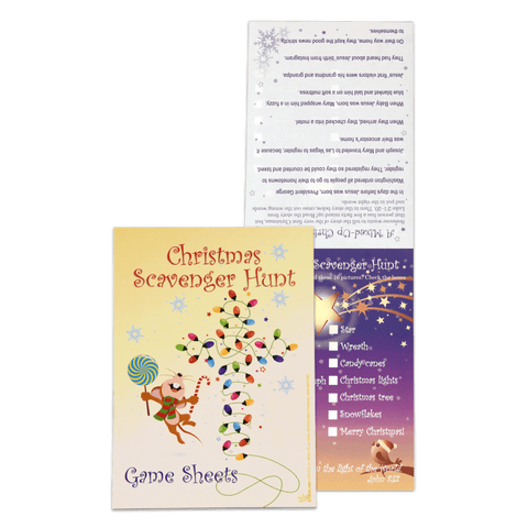 Christmas Scavenger Hunt Game Sheets - Fa La La La Lights