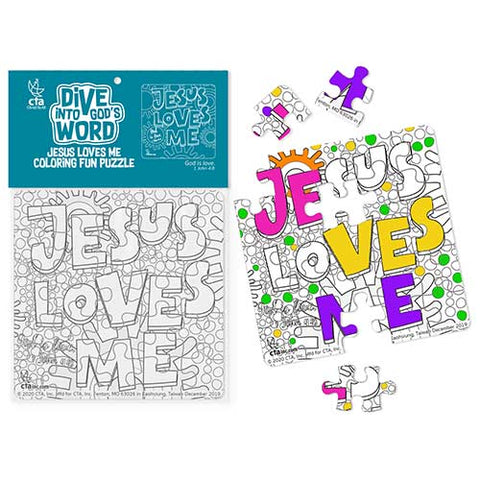 Color Your Own Puzzle - Jesus Loves Me