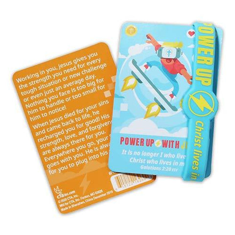 Silicone Bracelet with Card - Power Up With Jesus
