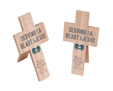 Inspirational Desk Cross- Serving with a Heart like Jesus