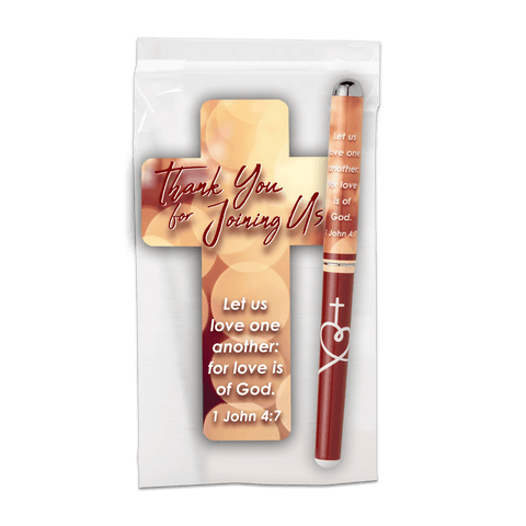 Cross-Shaped Bookmark & Pen Set - Thank You For Joining Us!